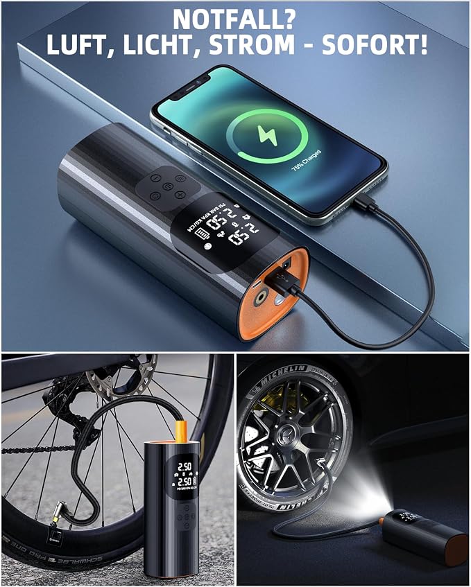 Tire Inflator Portable Air Compressor, 150PSI Cordless Air Pump - Image 6