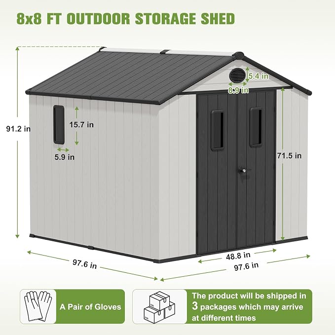 COOS BAY Resin Outdoor Storage Shed - Image 3