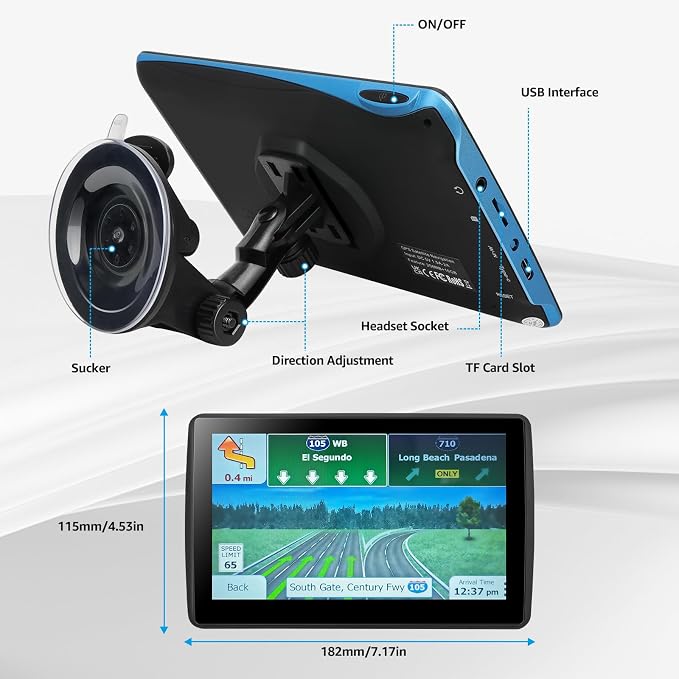 GPS Navigator for Car Truck RV, Latest 2025 Map 7 inch Touch Screen Car GPS - Image 4