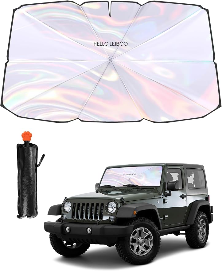 helloleiboo 5  Car Windshield Sun Shade Umbrella, Colorful by helloleiboo