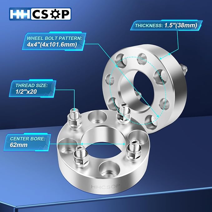 HHCSOP 4x4 Golf Cart Wheel Spacers 1.5 inch ATV Wheel Adapters - Image 3