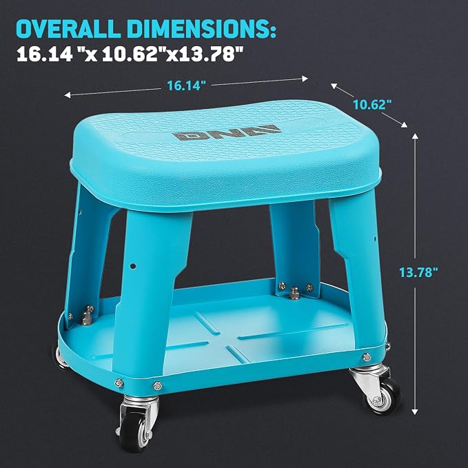 DNA MOTORING Removable Rolling Garage Stool - Image 2