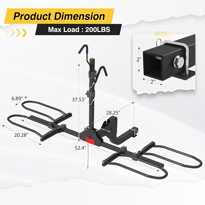 Hitch Bike Rack, Wobble Free Smart Tilting Folding Bicycle Car Racks - Image 3