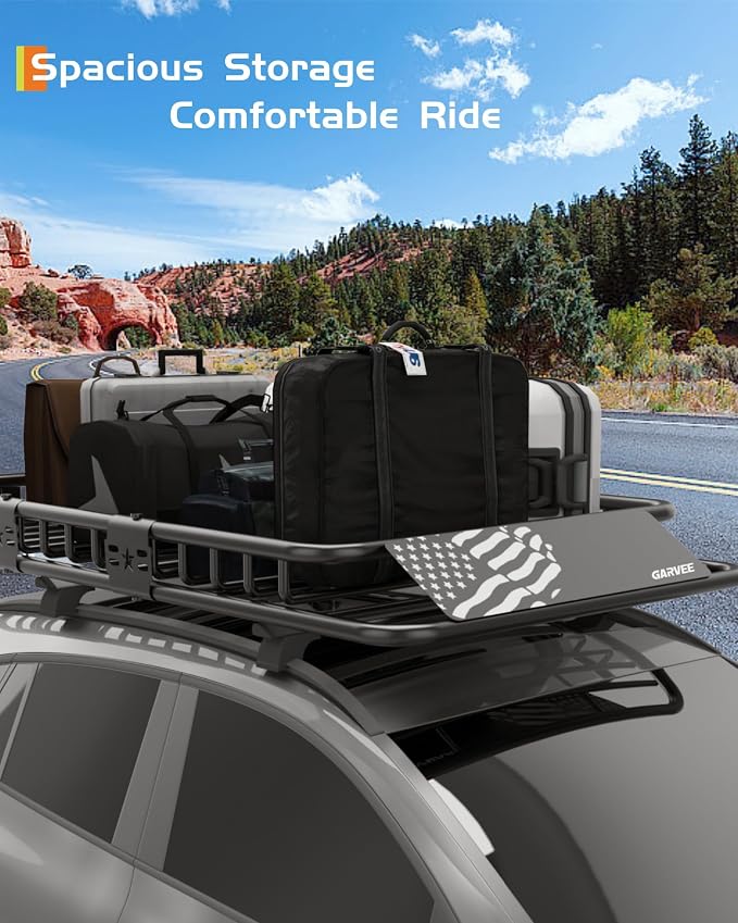 46" x 36" Universal Roof Rack Carrier Basket, 200 Lbs Capacity Car Cargo Rack - Image 6