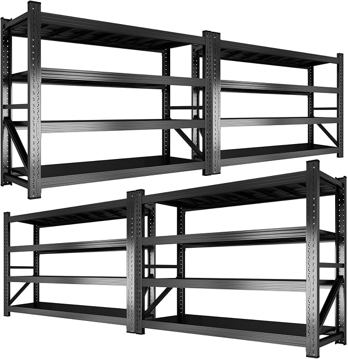 Metal Garage Shelving Heavy Duty, 4-Tier Adjustable Wire Storage Garage Shelves by Koestem