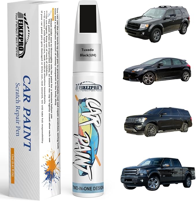 Tuxedo Black Touch Up Paint for Ford, Car Paint Scratch Repair Remover Pen by FIXEZPROCarPaint