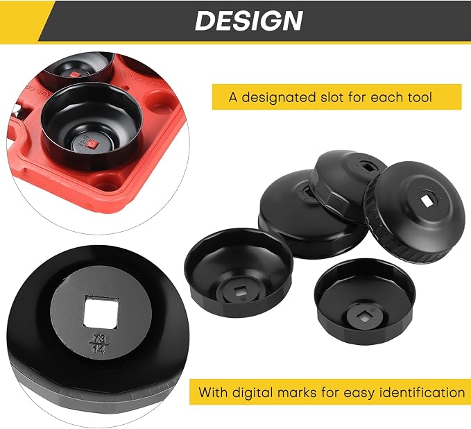 15PCS Oil Filter Cap Wrench Tool | Universal Oil Filter Socket Wrench Set 3/8 - Image 5