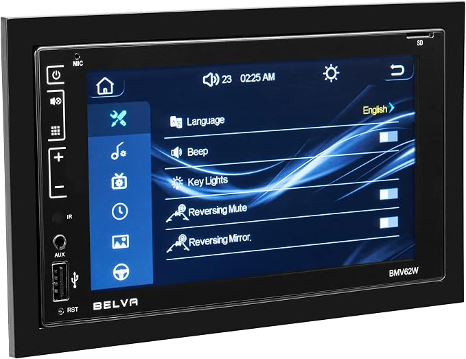 Belva BMV62W 6.2" Double DIN Touchscreen Bluetooth Car Stereo Receiver - Image 3