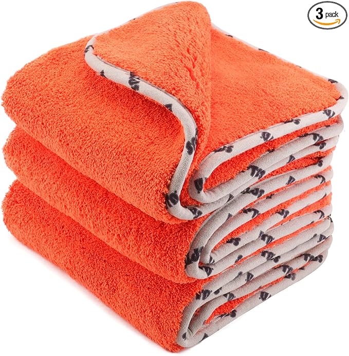 SPTA Car Microfiber Towels, Upgraded 1200gsm Ultra-Thick Cars Drying Towel by SPTA