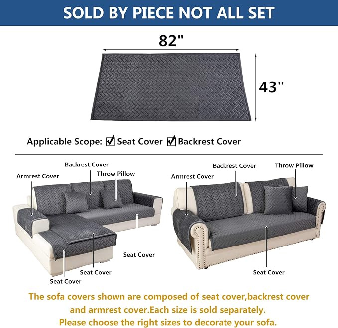 Eismodra Couch Cover, Sectional Couch Covers, Sofa Covers - Image 5