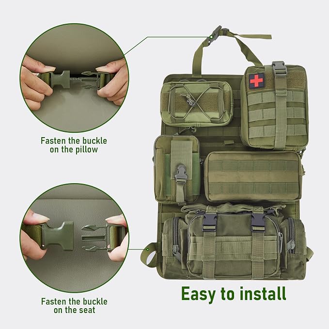 Universal Tactical Seat ​Back Organizer Vehicle Molle Panel Organizer Storage - Image 6