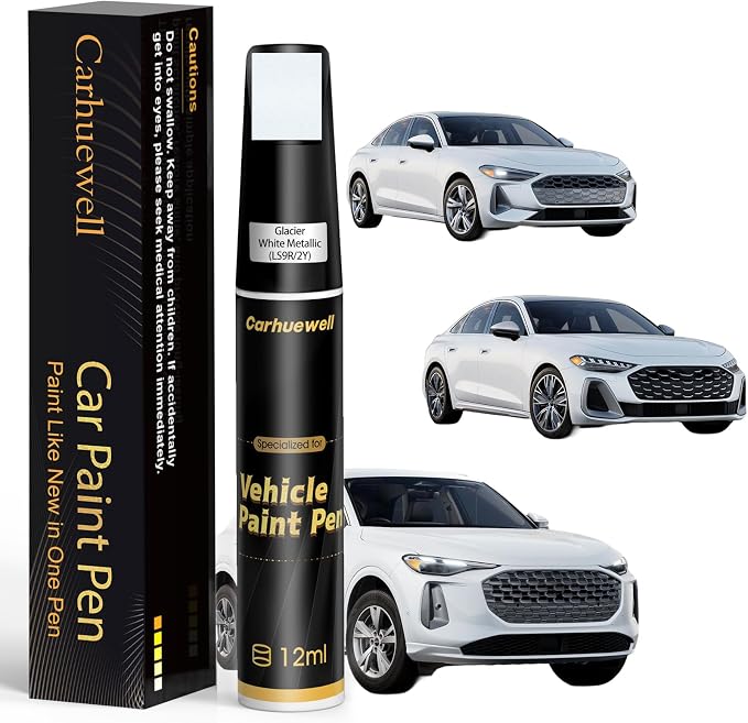 Glacier White Metallic Touch Up Paint Compatible by Carhuewell