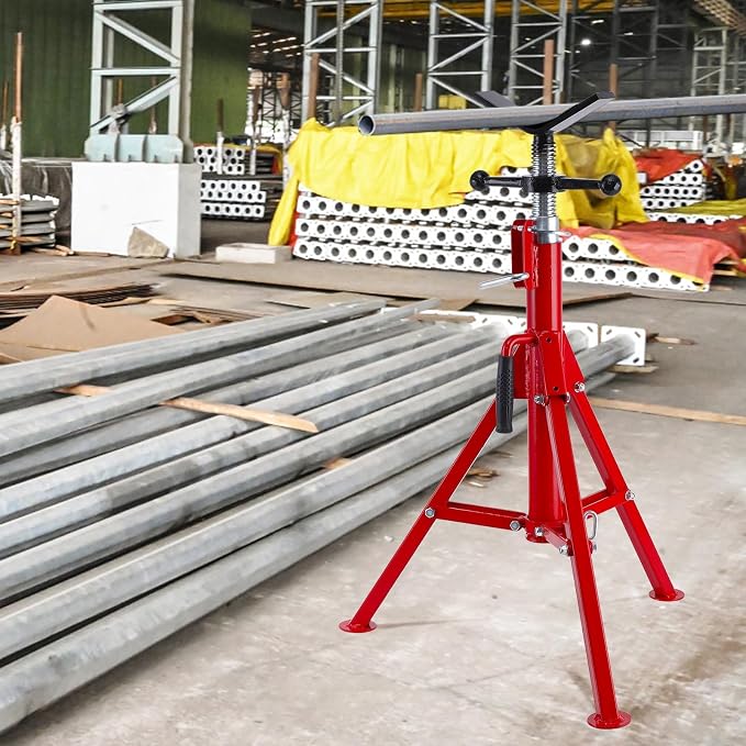 V-Head Pipe Jack Stand, 2500 Lbs Heavy-Duty Folding Pipe Stand - Image 8