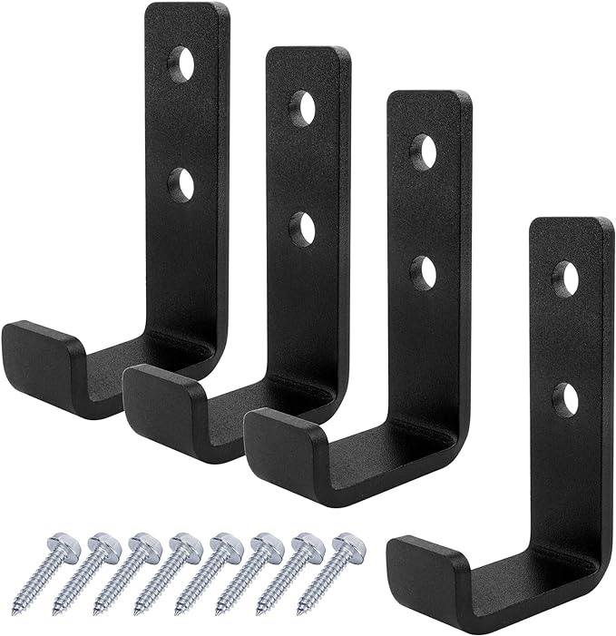 4 Pack 3-1/2" Heavy Duty Steel J Hook, Wall Mount Utility Hook by OTTFF
