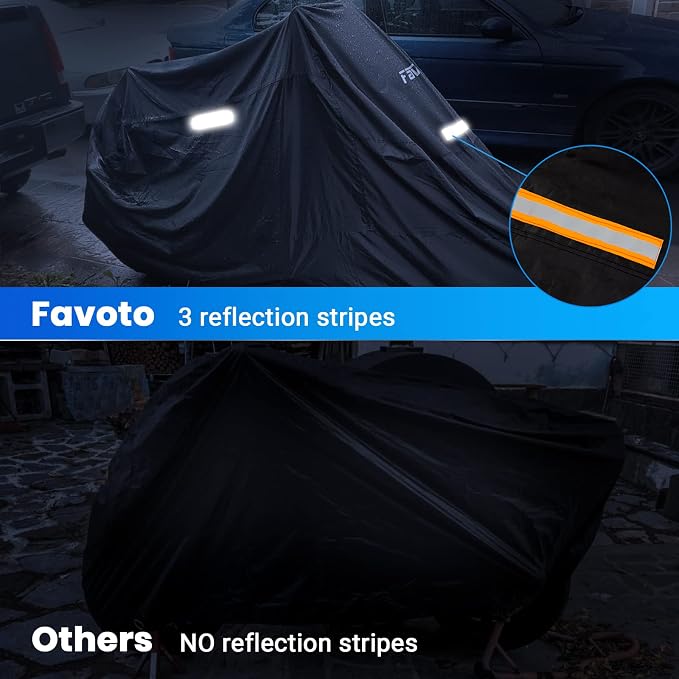 Favoto Motorcycle Cover Waterproof All Season Sun Outdoor Protection Windproof - Image 4