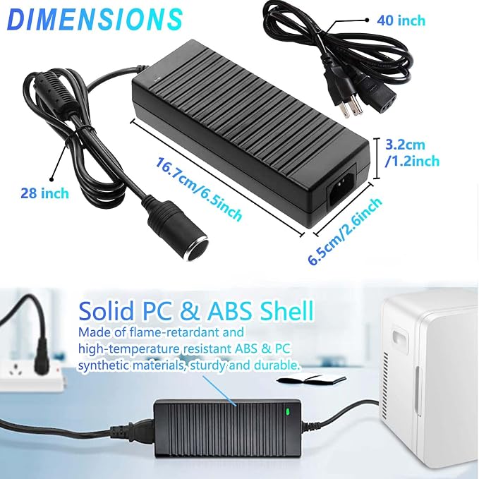 110V-240V to 12V 120W/10A Car Cigarette Lighter Socket AC/DC Power Supply - Image 2