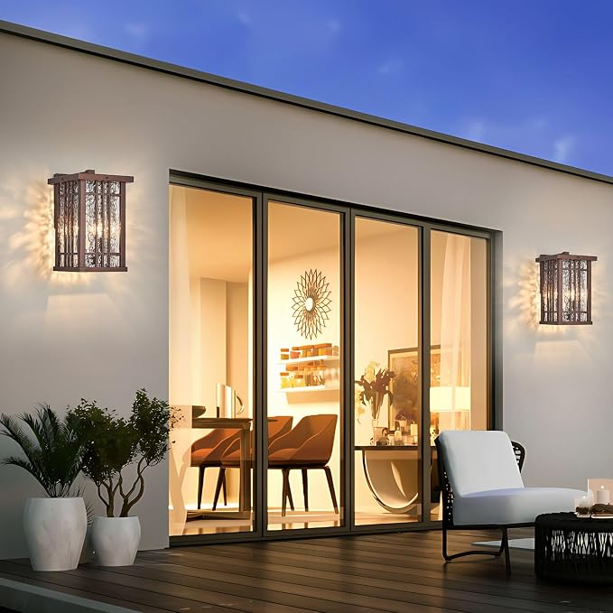 2-Light Outdoor Wall Light E26 Base Metal Frame - Image 6