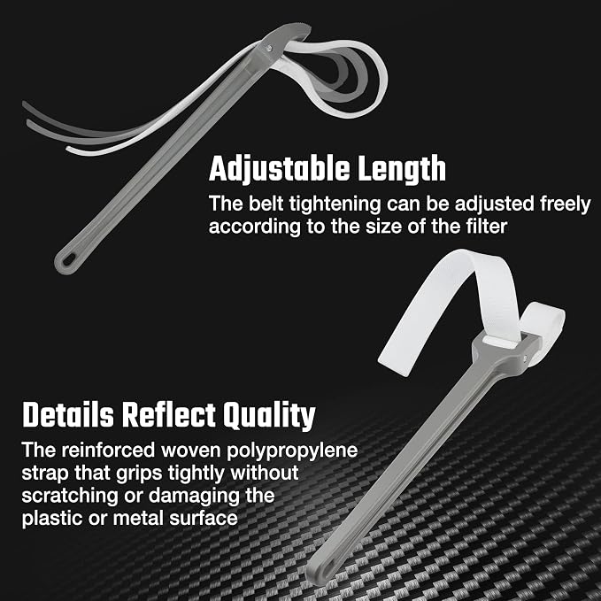 DURATECH Strap Wrench 18" Handle, Adjustable Nylon Strap Pipe Wrenches - Image 7