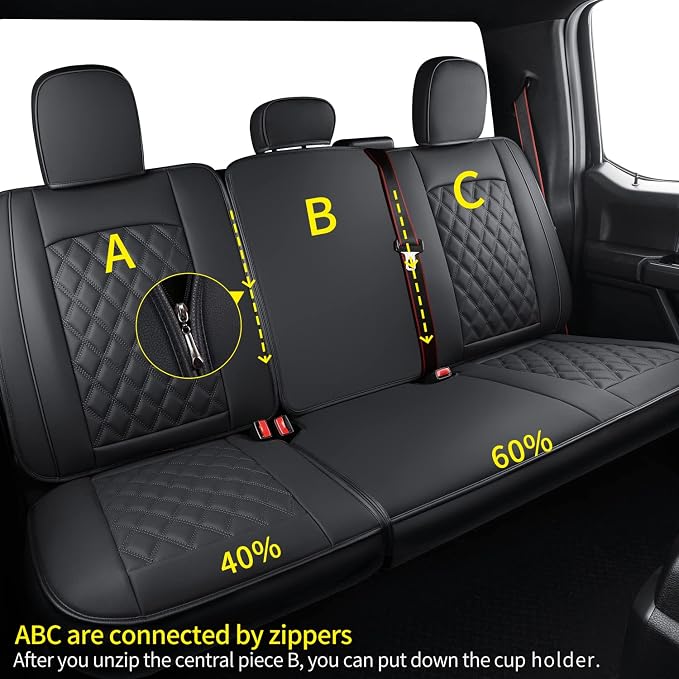 LUCKYMAN CLUB F150 Faux Leather Seat Covers Fit - Image 4