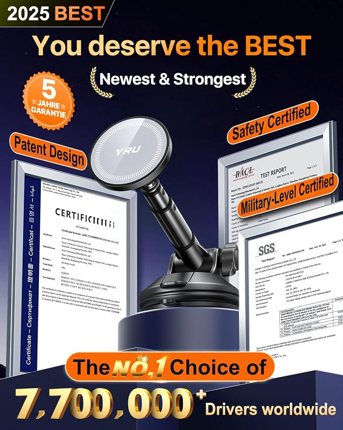 YRU Magnetic Phone Holder for Car【Patented & Super Magnet】 for MagSafe Car - Image 2