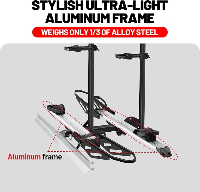 Hitch Mount Bike Rack with Ramp, 200 LB Capacity fits Cars, Trucks with 2 Inch - Image 5