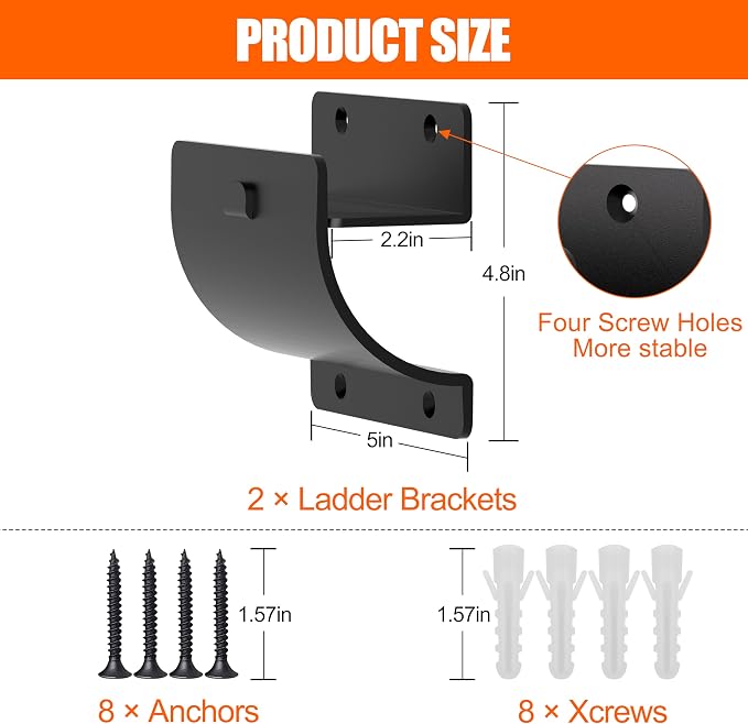 Ladder Hooks, 2 Pack Ladder Hangers - Image 2