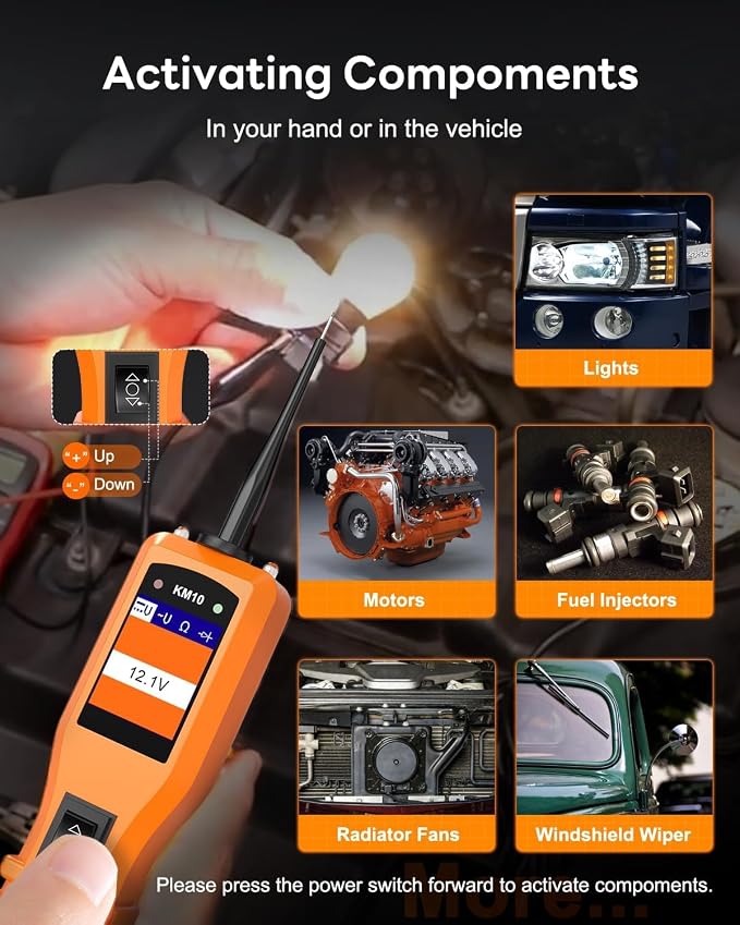 KZYEE KM10 Power Circuit Probe Kit, 12V 24V Automotive Circuit Tester, Digital - Image 4
