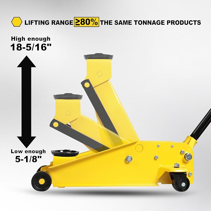 YELLOW JACKET Hydraulic Floor Jack, Quickly Lift Car Jack - Image 4