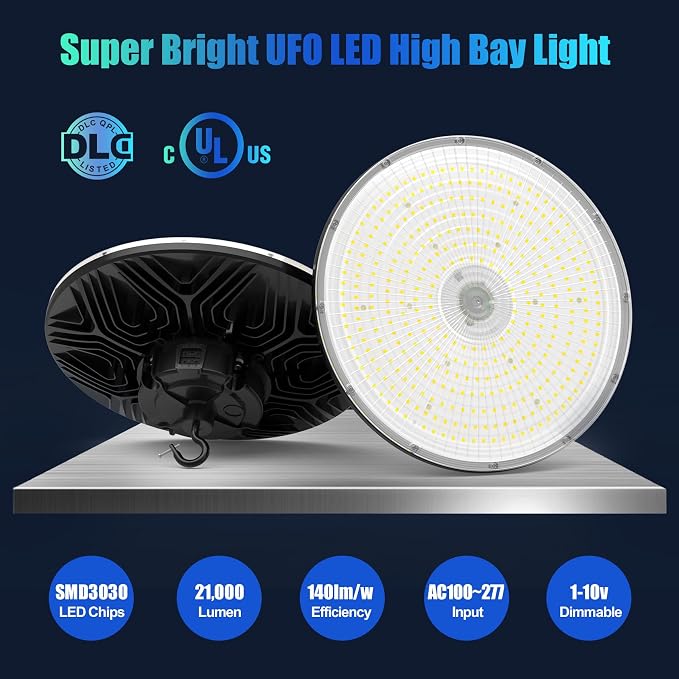 BBESTLED 3Pack UFO LED Low Bay Light 4000K 80W 100W 150W 21, 000Lumen 3000K - Image 3