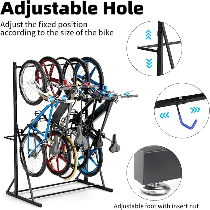 Freestanding Bike Storage Rack Vertical Bike Rack Indoor Garage Floor Stand - Image 3