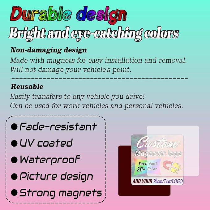 Custom Magnet Car Stickers, Personalised car Magnetic Signs - Image 4