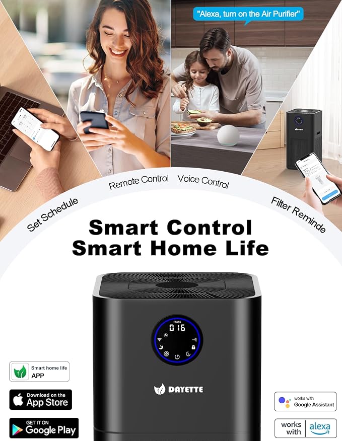 4000ft² Air Purifiers for Home Large Room, Smart WIFI Air Purifiers APP & Alexa - Image 3