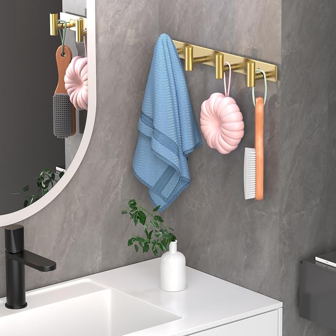Wall Mounted Coat Rack-4 Hooks, Heavy Duty Stainless Steel Hook Rail - Image 5