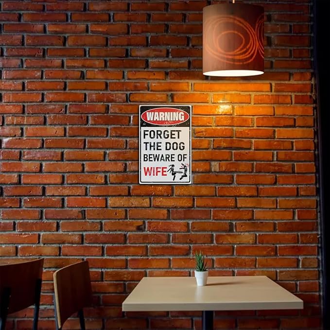 'Forget the Dog – Beware of Wife!' Funny Man Cave Decor - Image 6