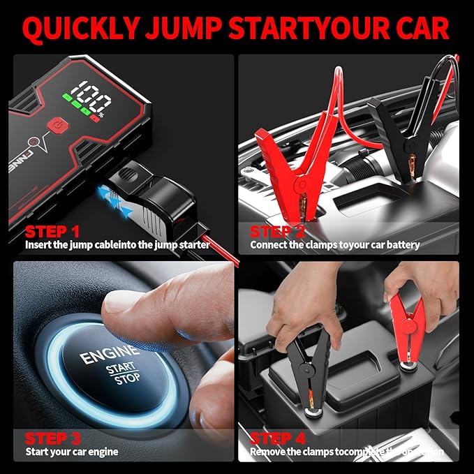 Car Jump Starter, 5000A Peak 23800mAh 12V Jump Starter Battery Pack, - Image 7