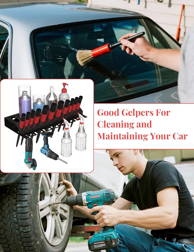 Spray Bottle Storage Rack, Wall Mount Bottle Organizer Car Detailing, Detailing - Image 6