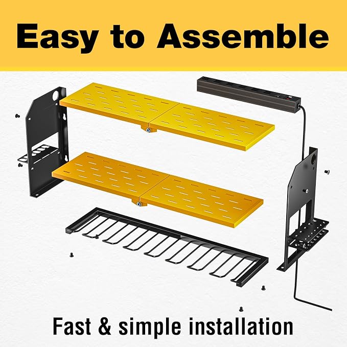 YYR Power Tool Organizer with Charging Station Wall Mount, Cordless Drill and - Image 9