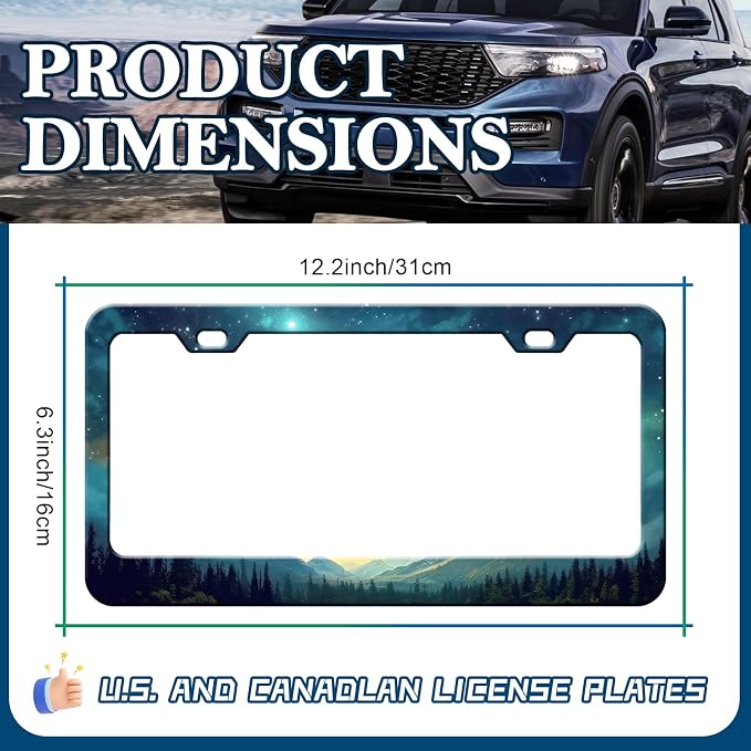 Starry Sky Mountain License Plate Frames - Image 2