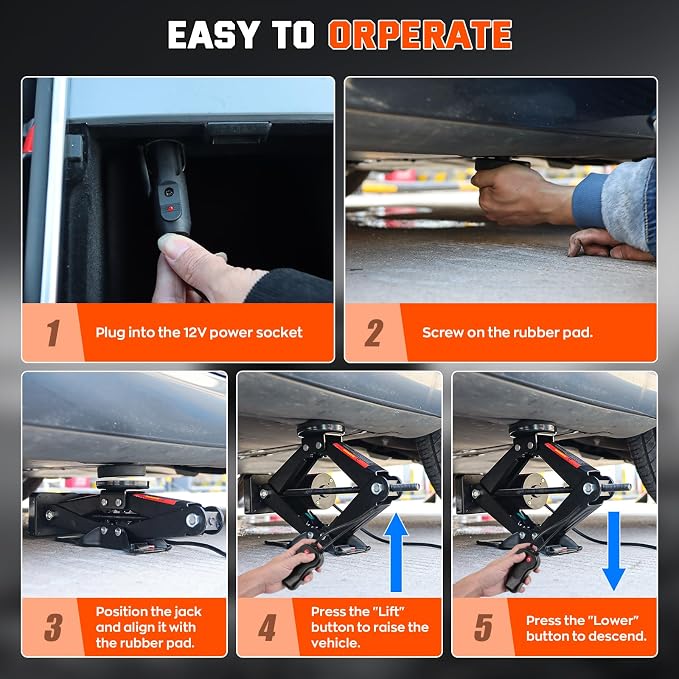 Electric Car Jack for Tesla, Portable 12V 2 Ton Tesla Tire Repair Tools - Image 7