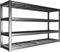 68" W Garage Shelving Unit, Heavy Duty Garage Storage Shelves, 4 Tier Storage by PMKES