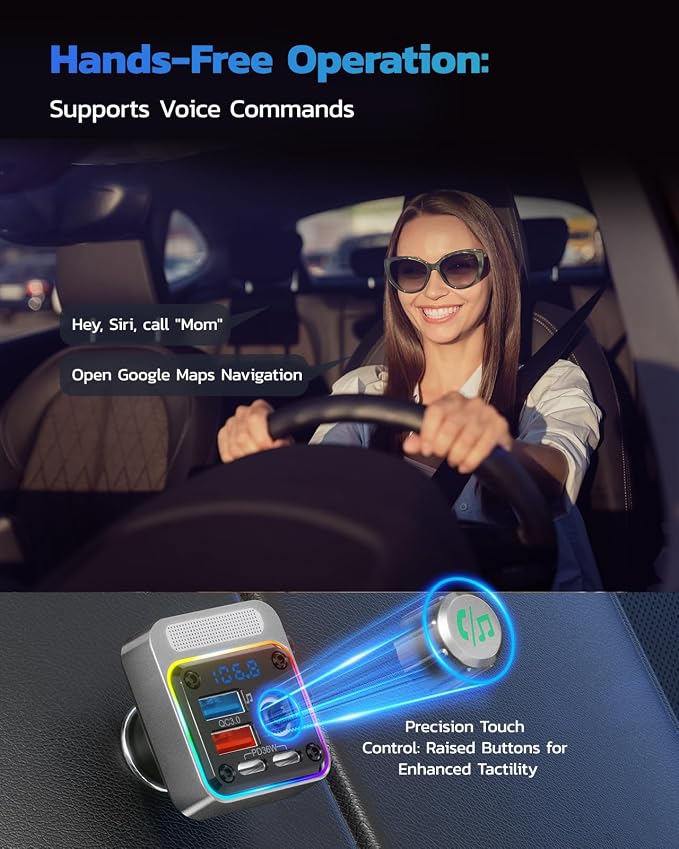 Nulaxy 54W Bluetooth 5.3 Car Adapter - Image 6