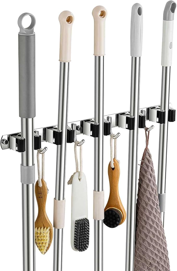 Broom Holder Wall Mount, Stainless Steel Broom Hanger Wall Mount, Heavy Duty by Unknown