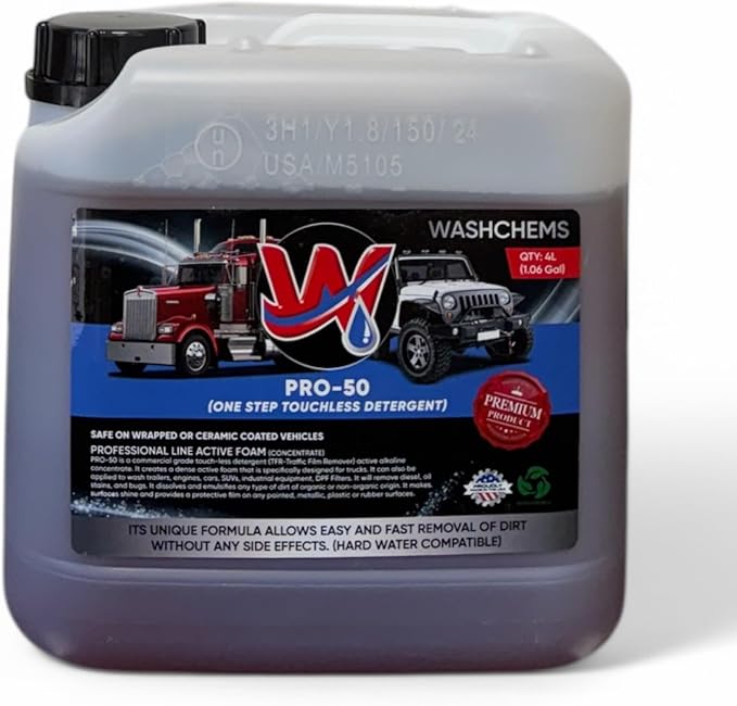Wash Chems Pro 50 Touchless Car Wash Detergent Soap Concentrate No Brushing by WASHCHEMS