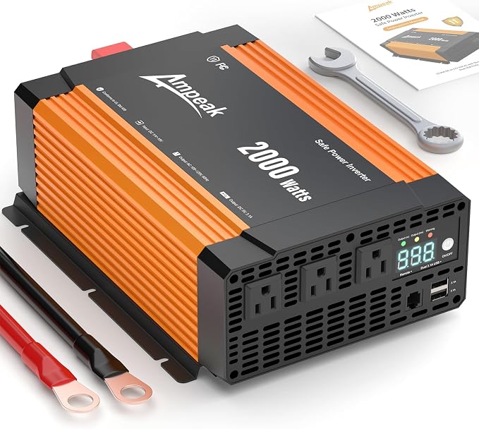 Ampeak 2000W Power Inverter Conversion Efficiency 89.37% Inverter 12V to 110V - Image 7