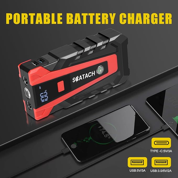 Scatach 011 3500A Car Battery Jump Starter, 12V Jump Starter Battery Pack - Image 3