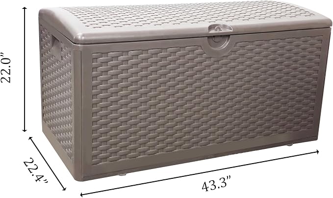 80 Plus Gallon Outdoor Storage Box, Waterproof Resin Deck Box Outdoor Storage - Image 2