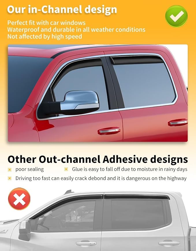in-Channel Window Rain Guards Fit - Image 6