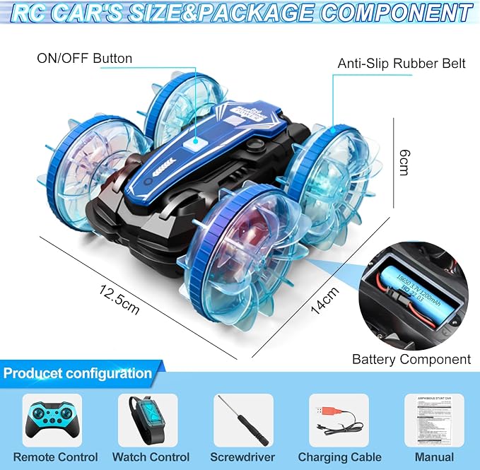 Toys for Ages 5-13, Amphibious Remote Control Car, 2.5GHz 4WD 131Ft 360° - Image 8
