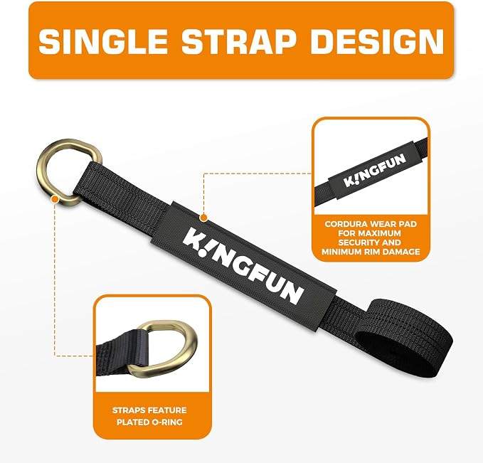 Kingfun Car Tie Down Straps for Trailers 4 Pack Lasso Straps - Image 6
