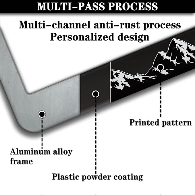 License Plate Frames for Men Black and White License Plate Frame for Women - Image 5